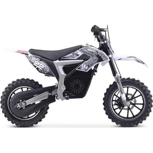 MotoTec 36v 500w Demon Electric Dirt Bike Lithium White
