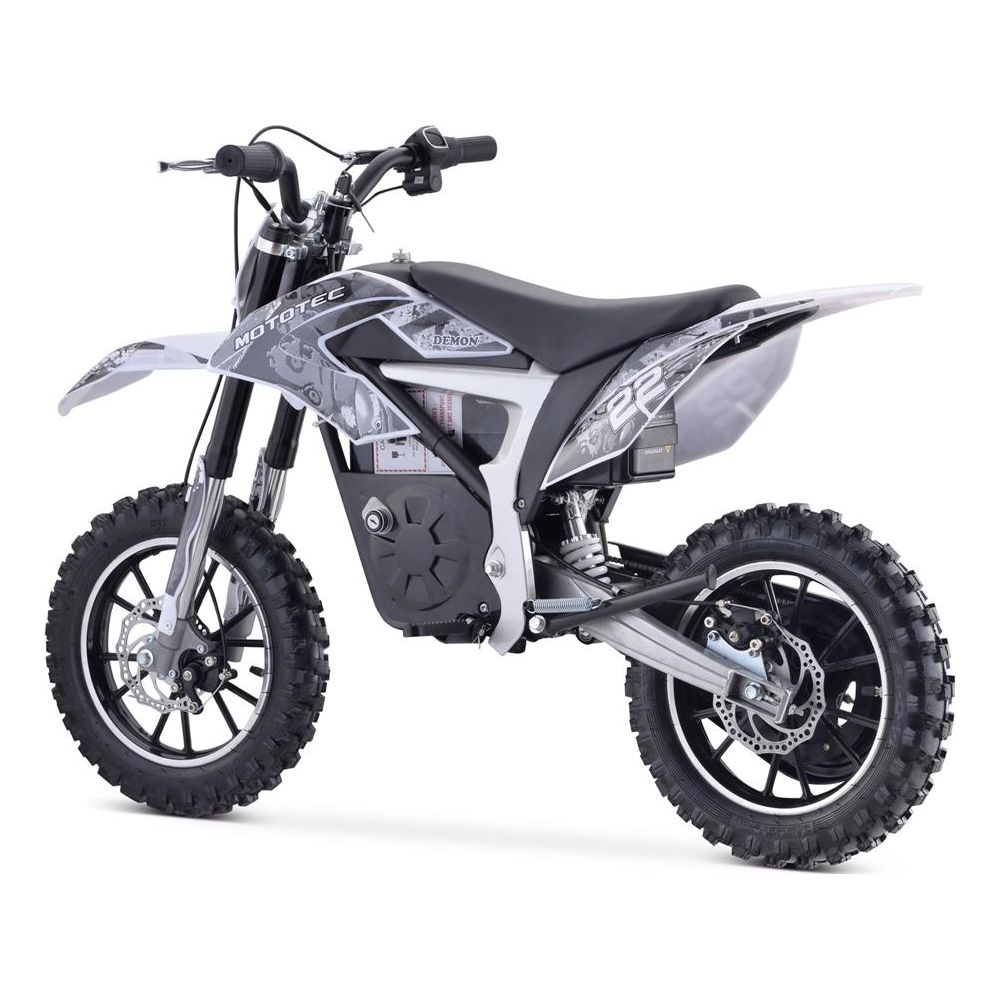 MotoTec 36v 500w Demon Electric Dirt Bike Lithium White