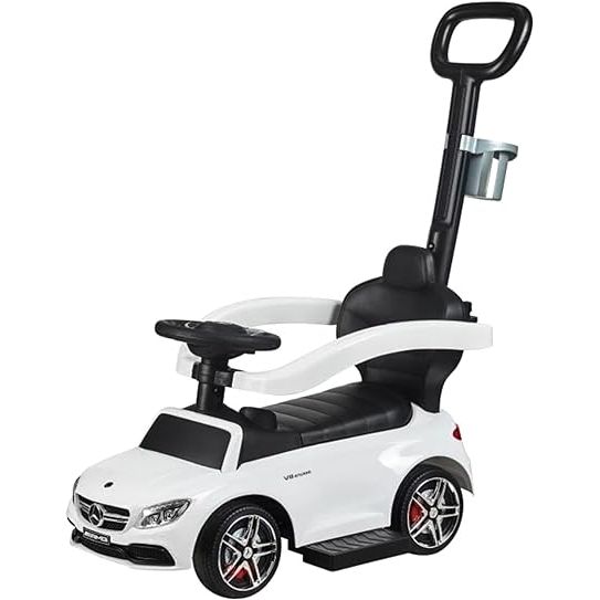 Mercedes C63 3 in 1 Push Car with Cup Holder | White