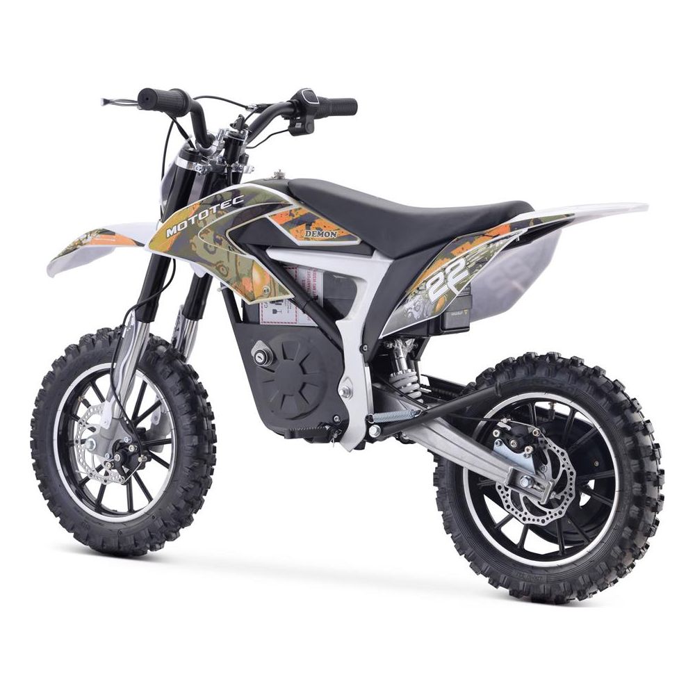 MotoTec 36v 500w Demon Electric Dirt Bike Lithium Orange