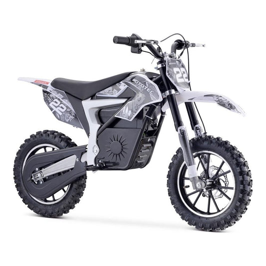 MotoTec 36v 500w Demon Electric Dirt Bike Lithium White