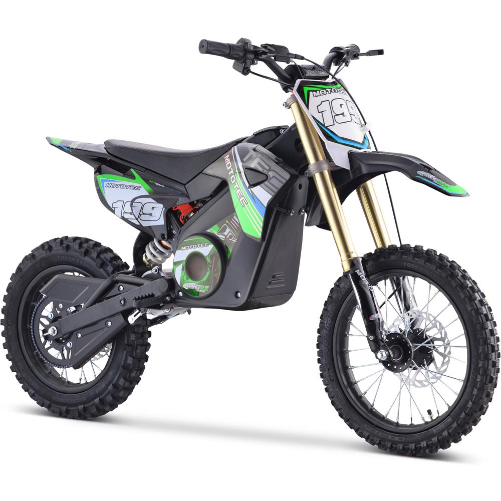 MotoTec 48v Pro Electric Dirt Bike 1600w Lithium Green