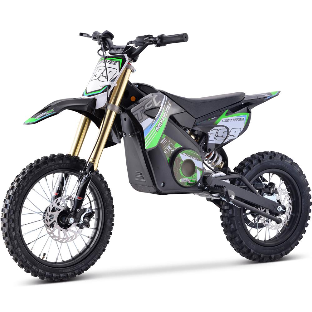 MotoTec 48v Pro Electric Dirt Bike 1600w Lithium Green