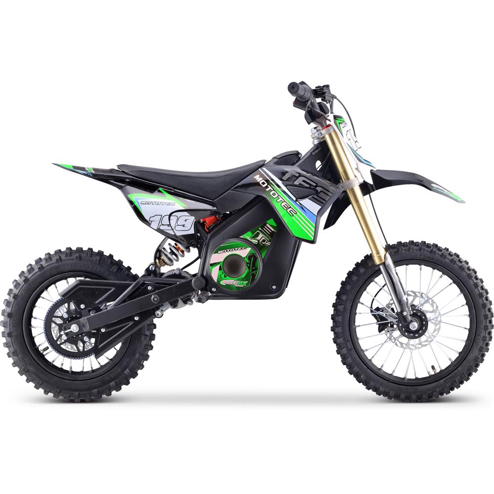 MotoTec 48v Pro Electric Dirt Bike 1600w Lithium Green