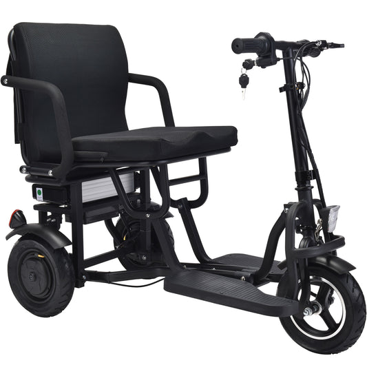 MotoTec Folding Mobility Electric Trike 48v 700w Dual Motor Lithium Black