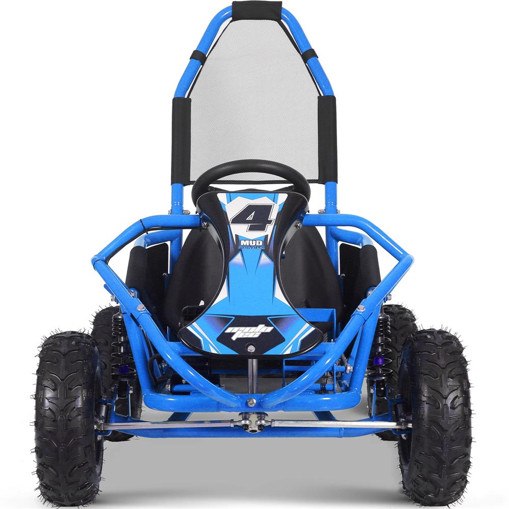 MotoTec Mud Monster Kids Electric 48v 1000w Go Kart Full Suspension Blue