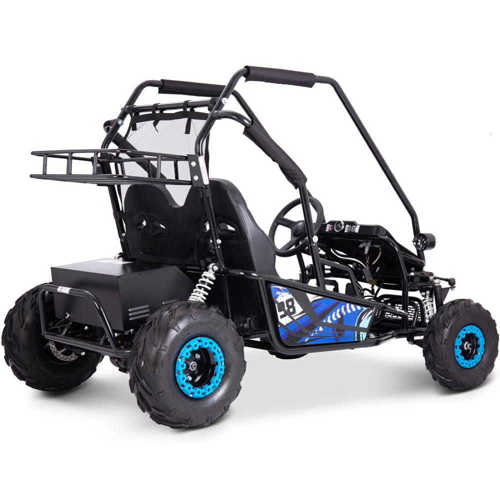 MotoTec Mud Monster XL 60v 2000w Electric Go Kart Full Suspension Blue